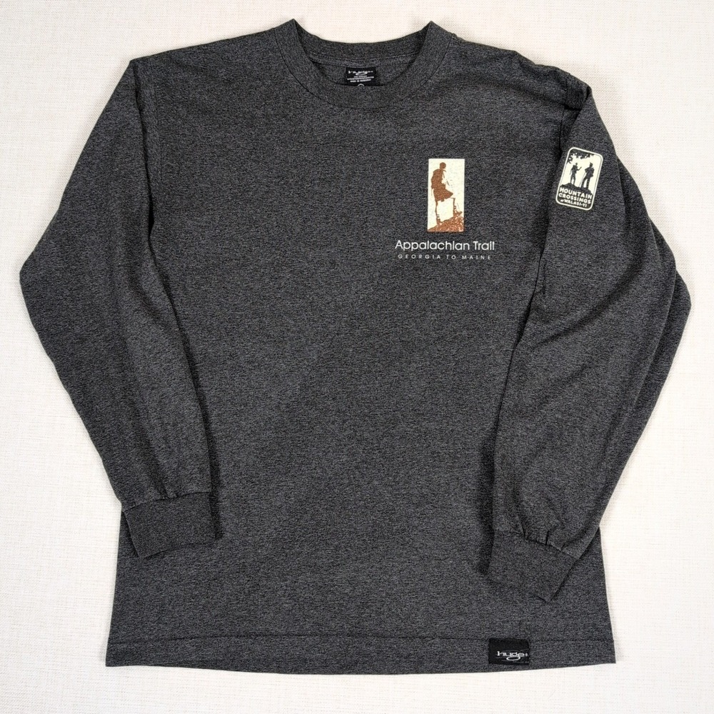 Huge Appalachian Trail Shirt Mens Medium Gray LS Tee